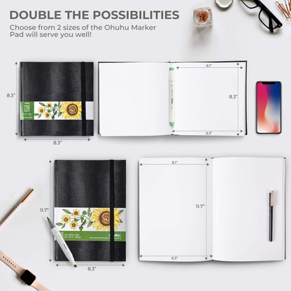 Marker Pads Art Sketchbooks for Markers, 2 Pack