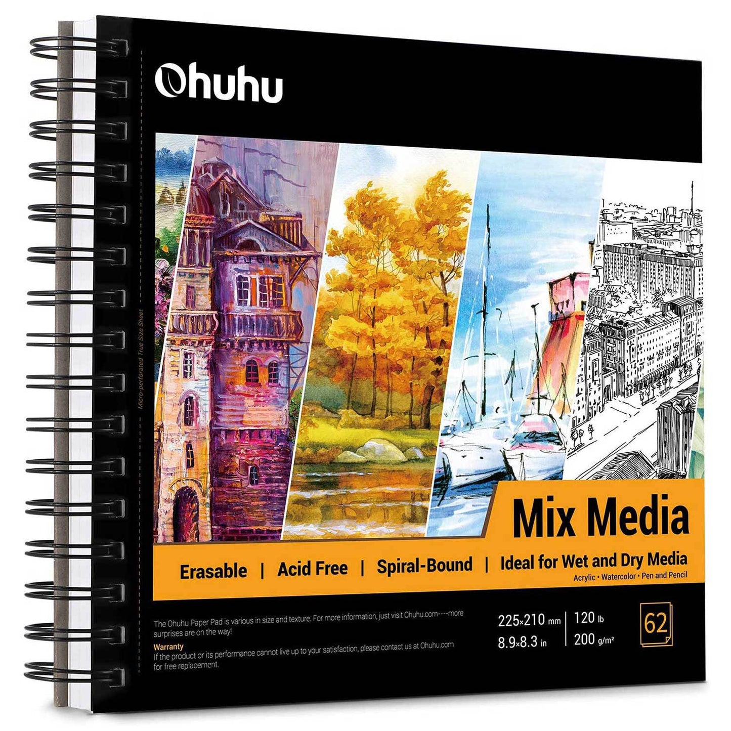 Spiral-Bound Mix Media Pad for Multiple Techniques
