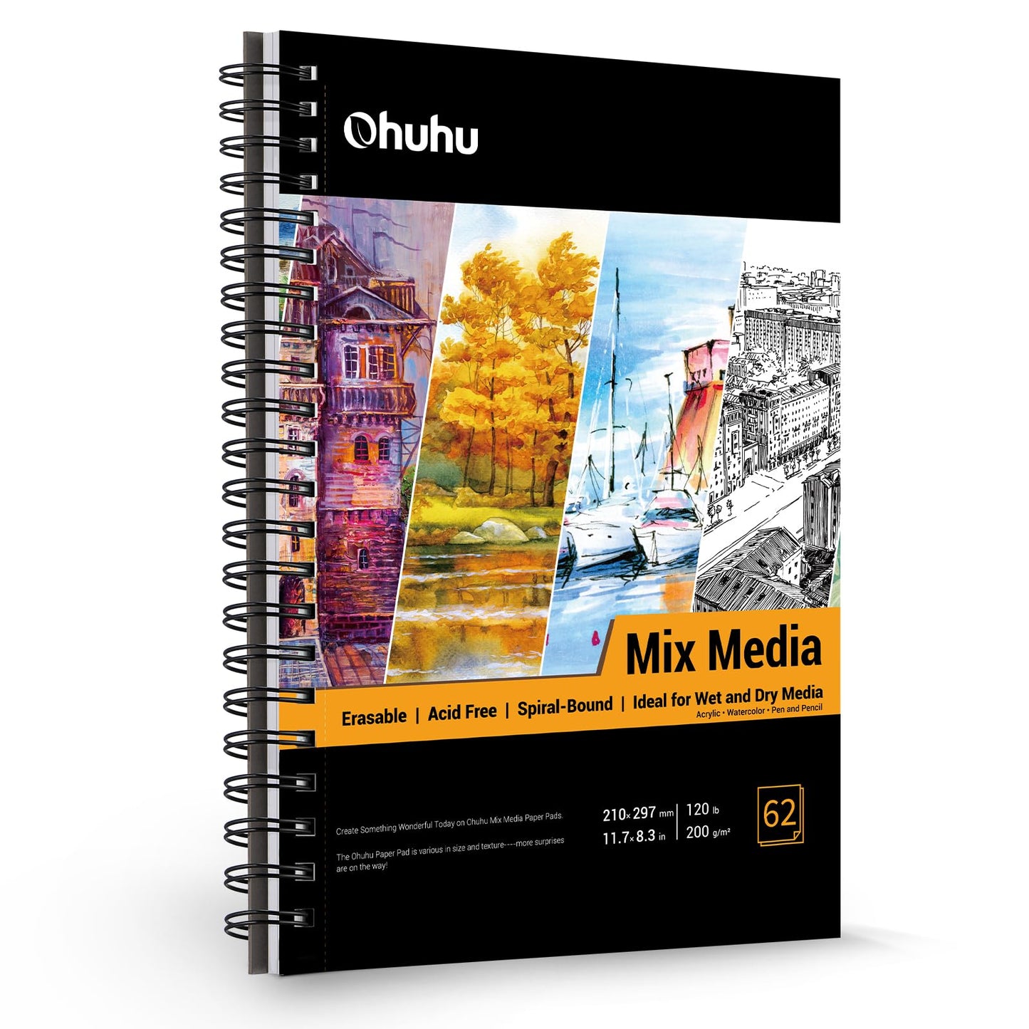 Spiral-Bound Mix Media Pad for Multiple Techniques