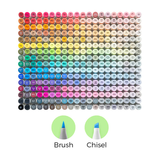 Honolulu 320 Colors Dual Tips Alcohol Art Markers (New Color Codes)