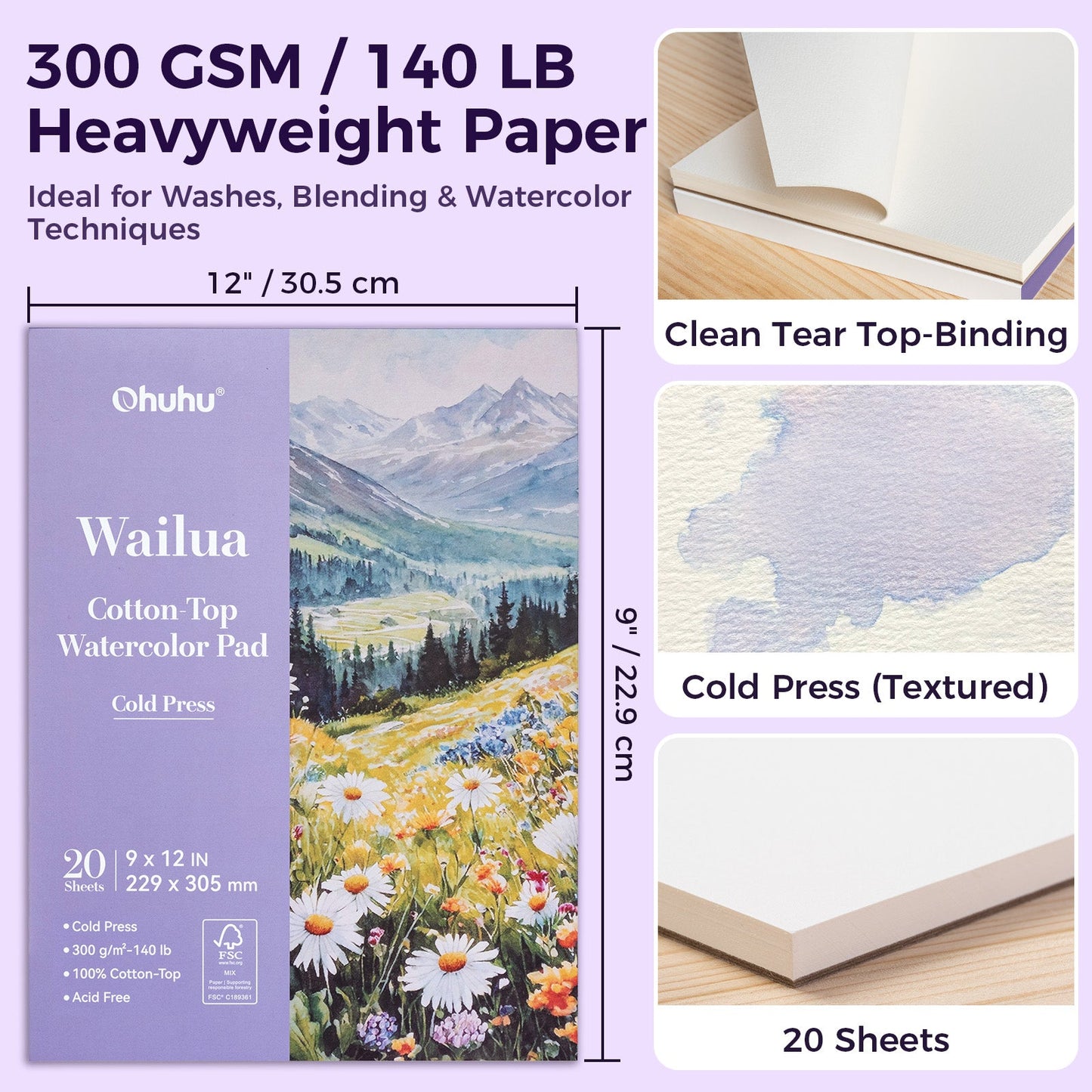 Wailua Cotton-Top Watercolor Pad