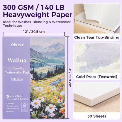 Wailua Cotton-Top Watercolor Pad