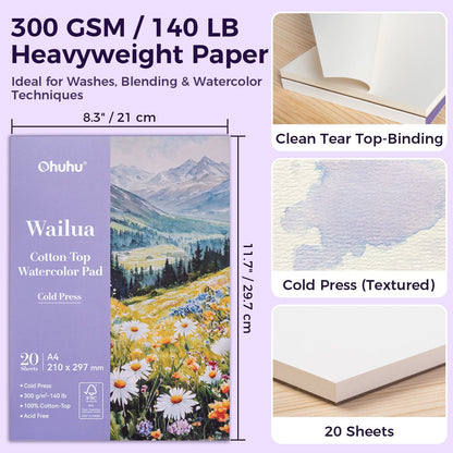 Wailua Cotton-Top Watercolor Pad