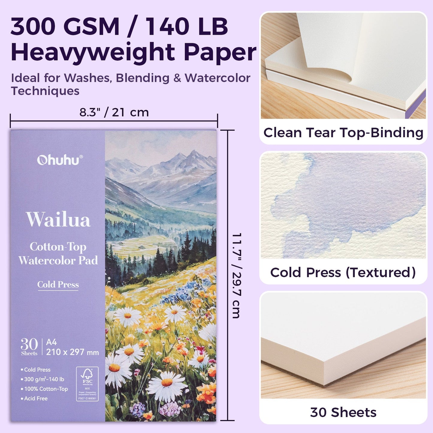 Wailua Cotton-Top Watercolor Pad