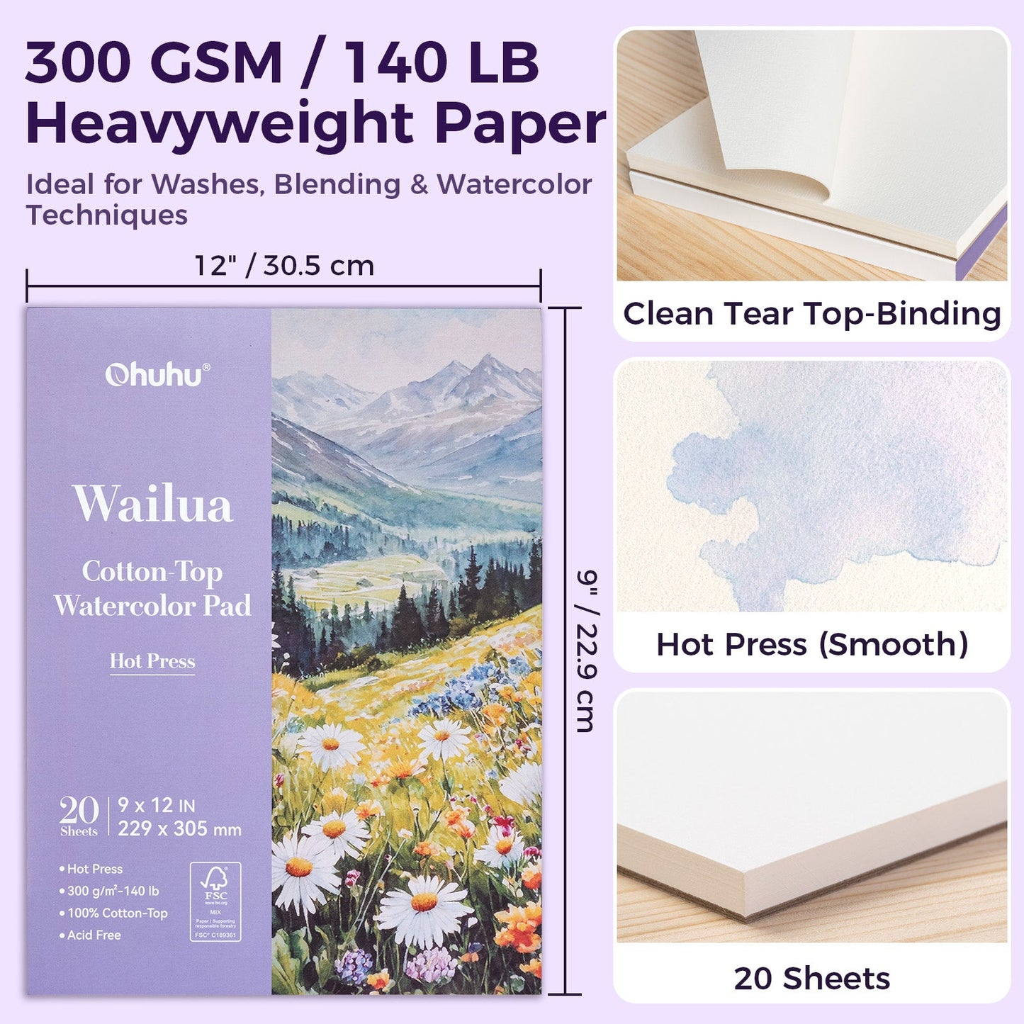 Wailua Cotton-Top Watercolor Pad