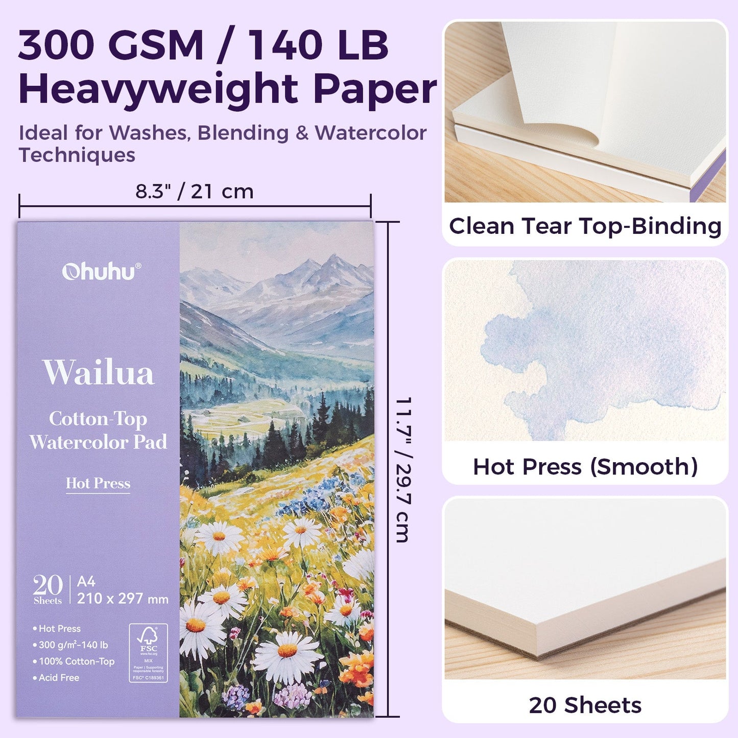 Wailua Cotton-Top Watercolor Pad