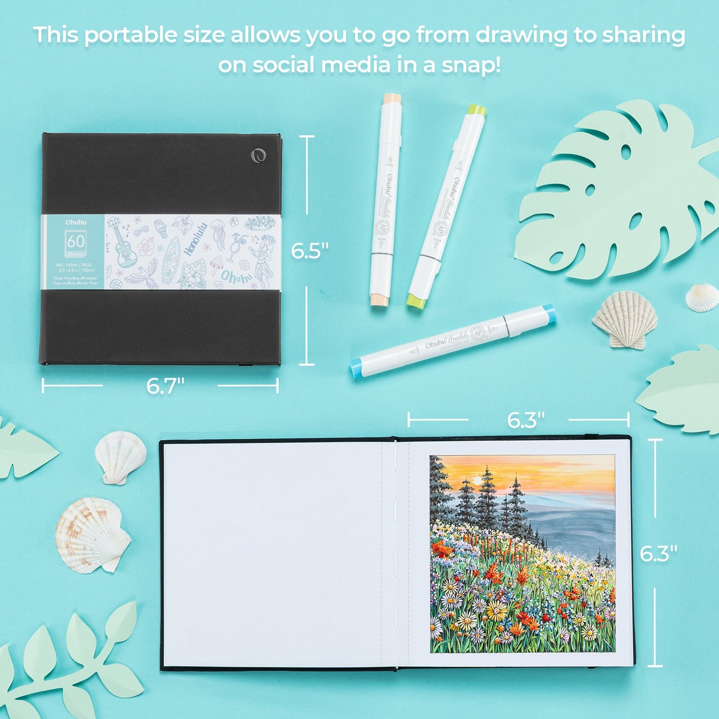 Bleedproof Double-Sided Marker Pad with PU Cover