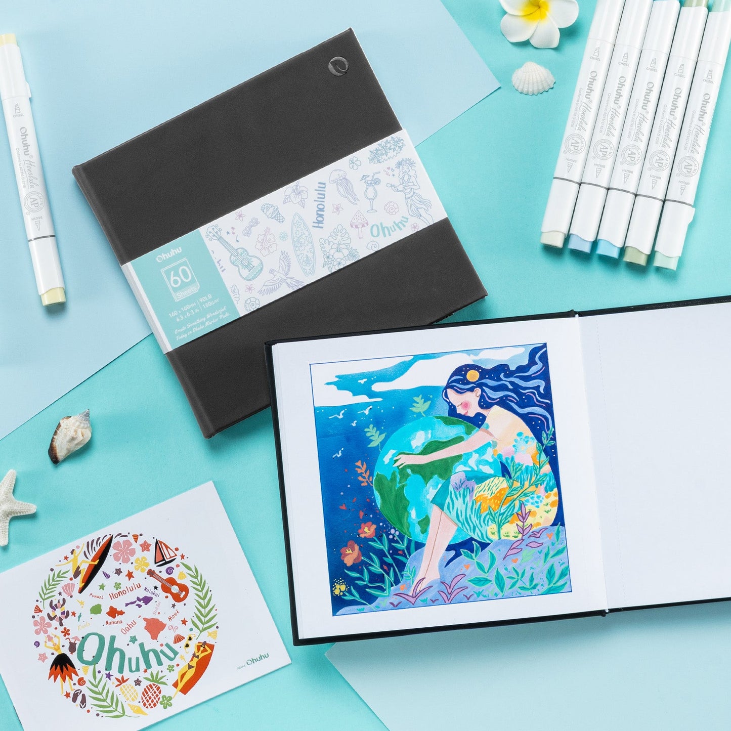 Bleedproof Double-Sided Marker Pad with PU Cover