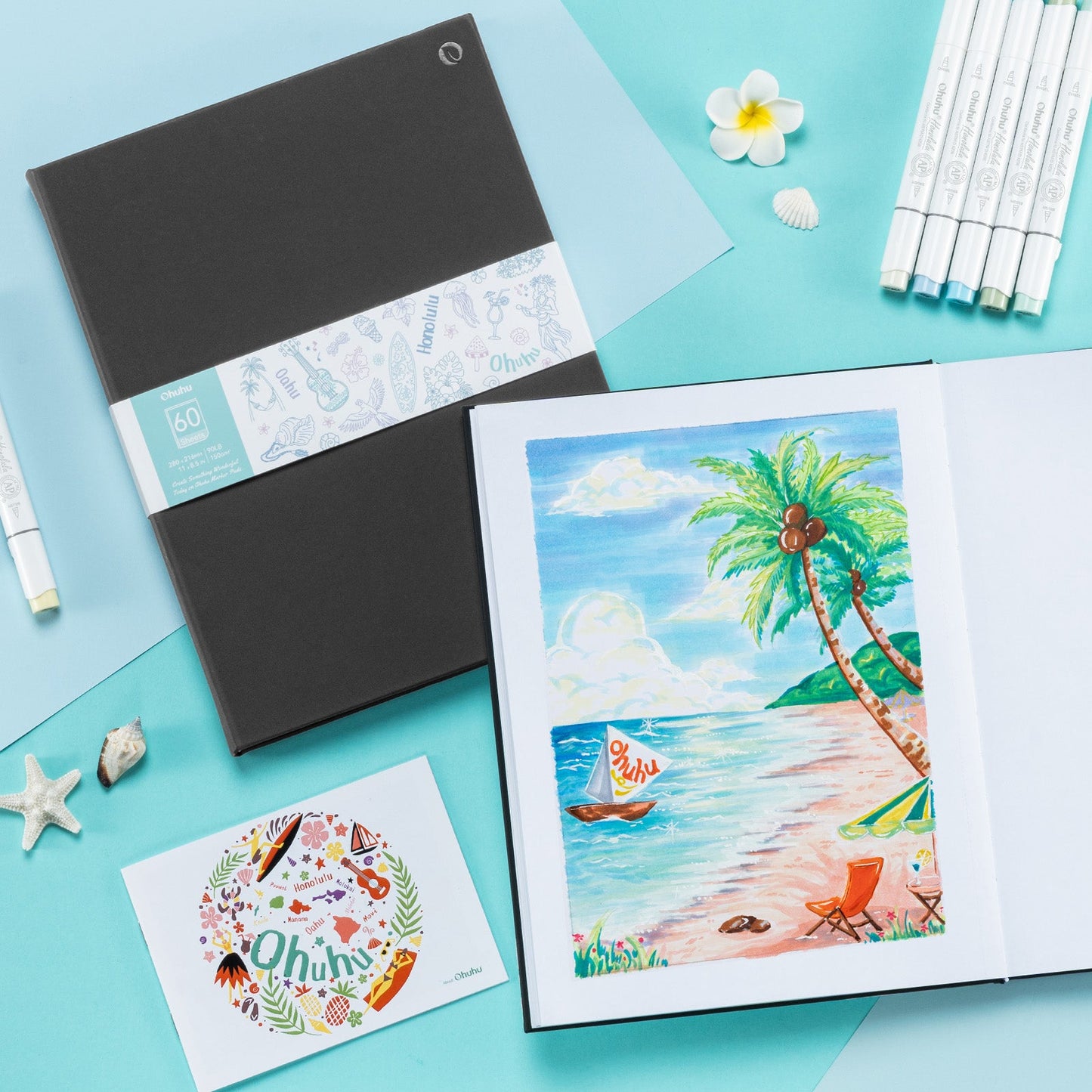 Bleedproof Double-Sided Marker Pad with PU Cover