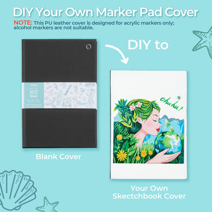 Bleedproof Double-Sided Marker Pad with PU Cover