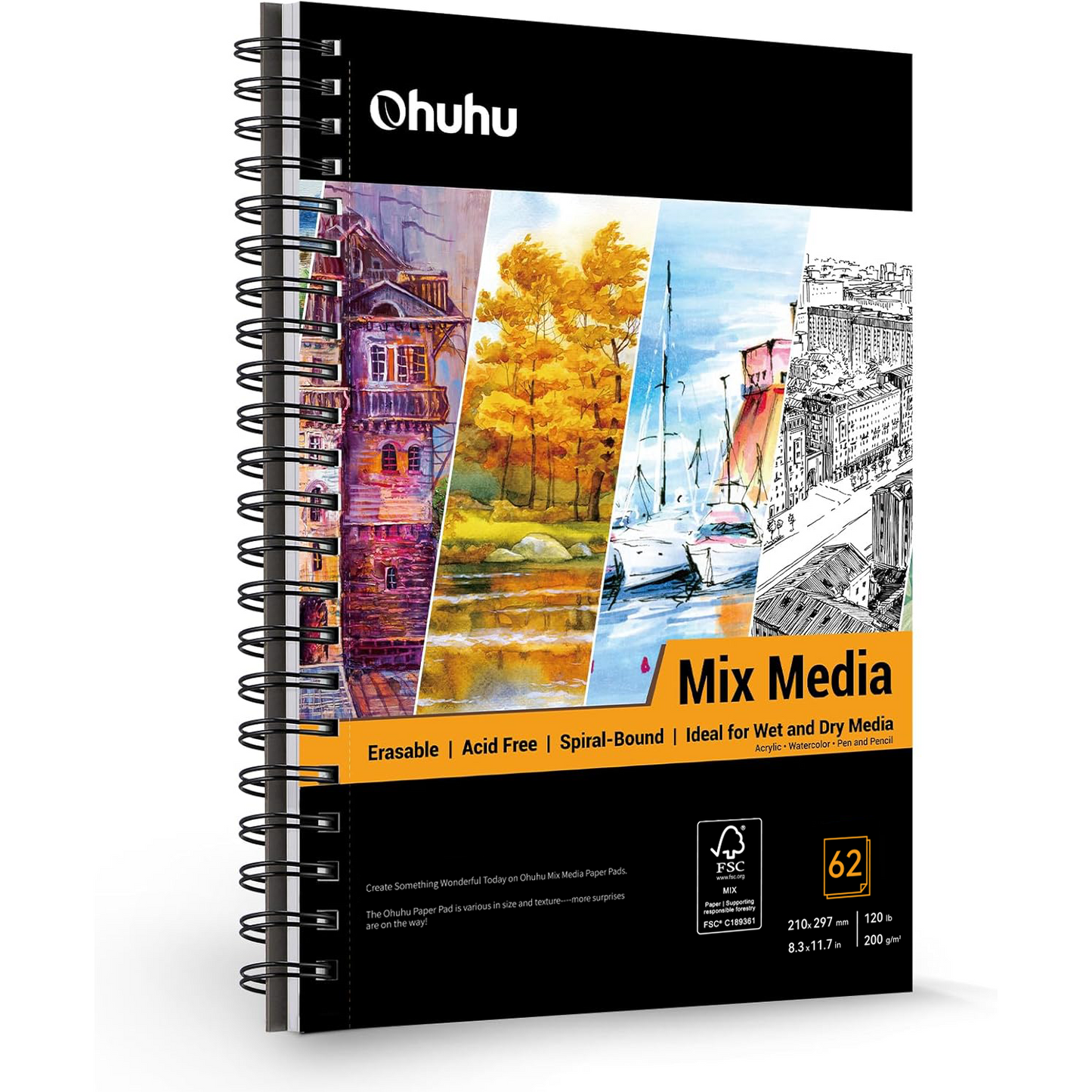 Spiral-Bound Mix Media Pad for Multiple Techniques
