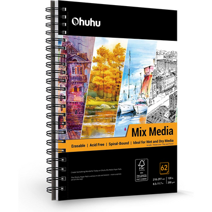 Spiral-Bound Mix Media Pad for Multiple Techniques
