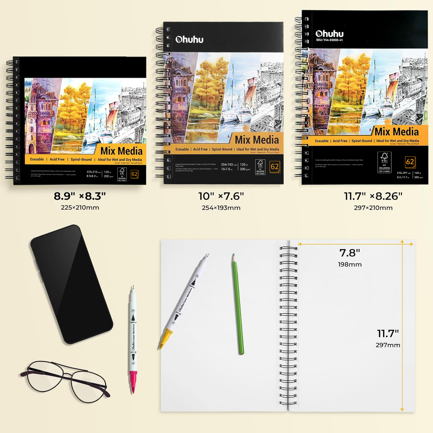 Spiral-Bound Mix Media Pad for Multiple Techniques