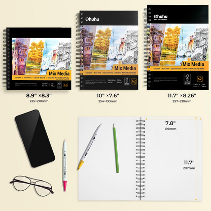 Spiral-Bound Mix Media Pad for Multiple Techniques
