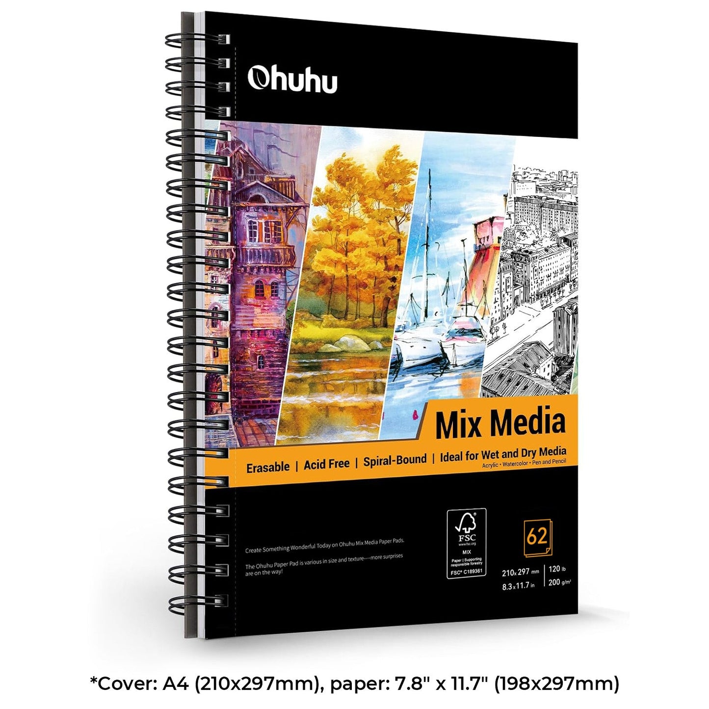 Spiral-Bound Mix Media Pad for Multiple Techniques