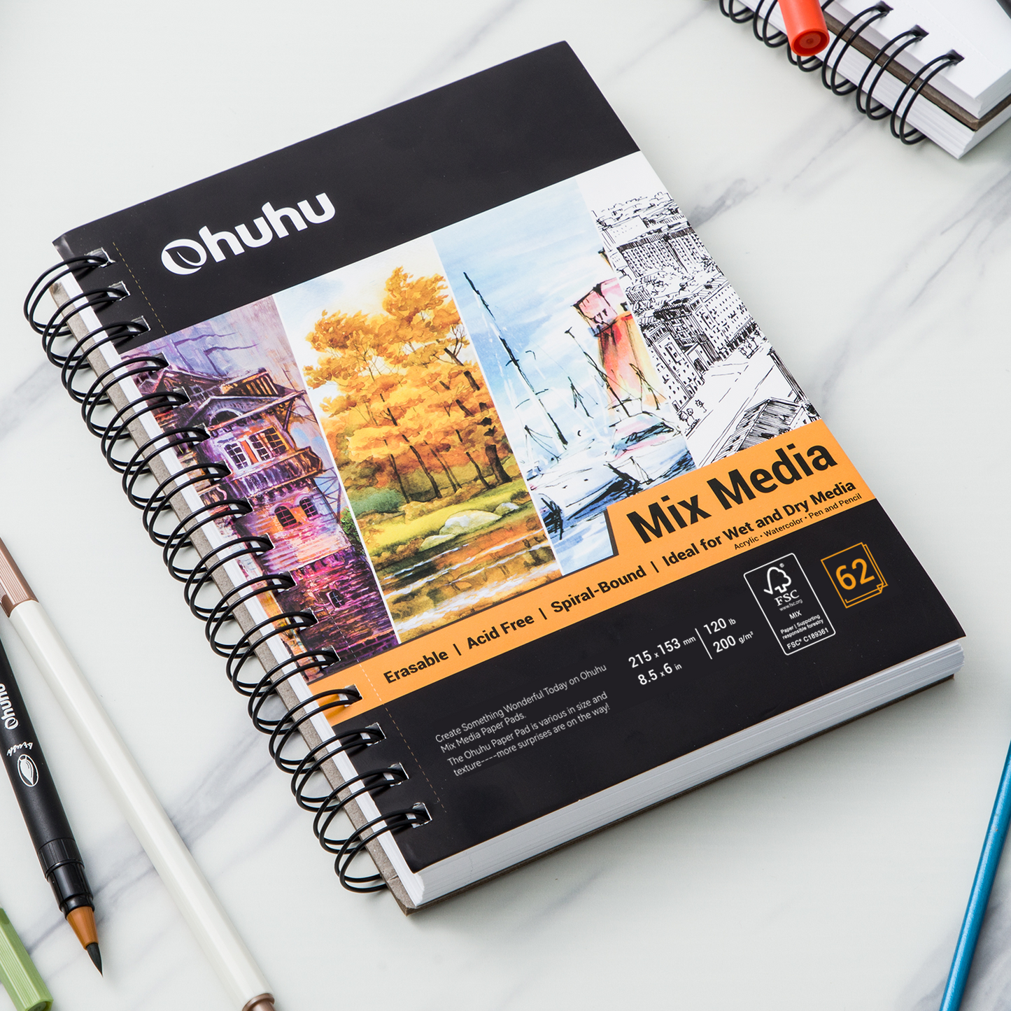 Spiral-Bound Mix Media Pad for Multiple Techniques