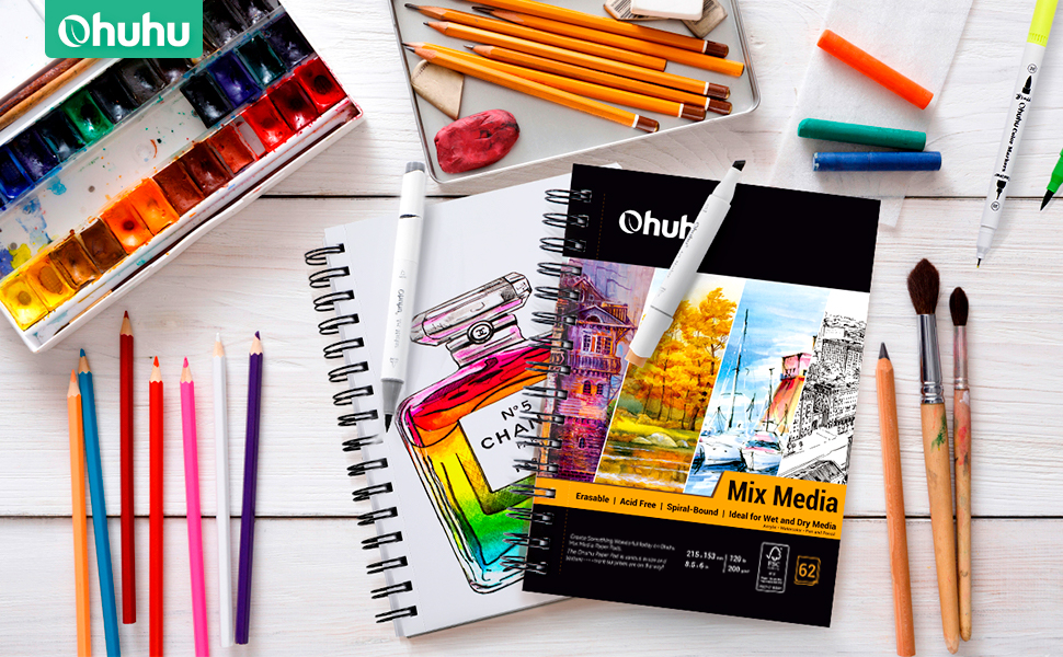 Spiral-Bound Mix Media Pad for Multiple Techniques