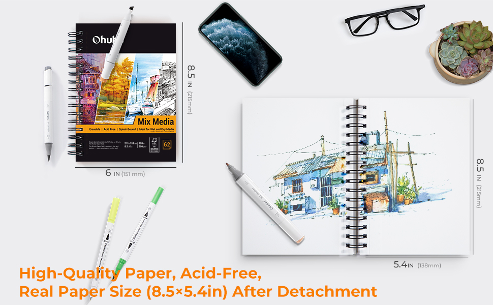 Spiral-Bound Mix Media Pad for Multiple Techniques
