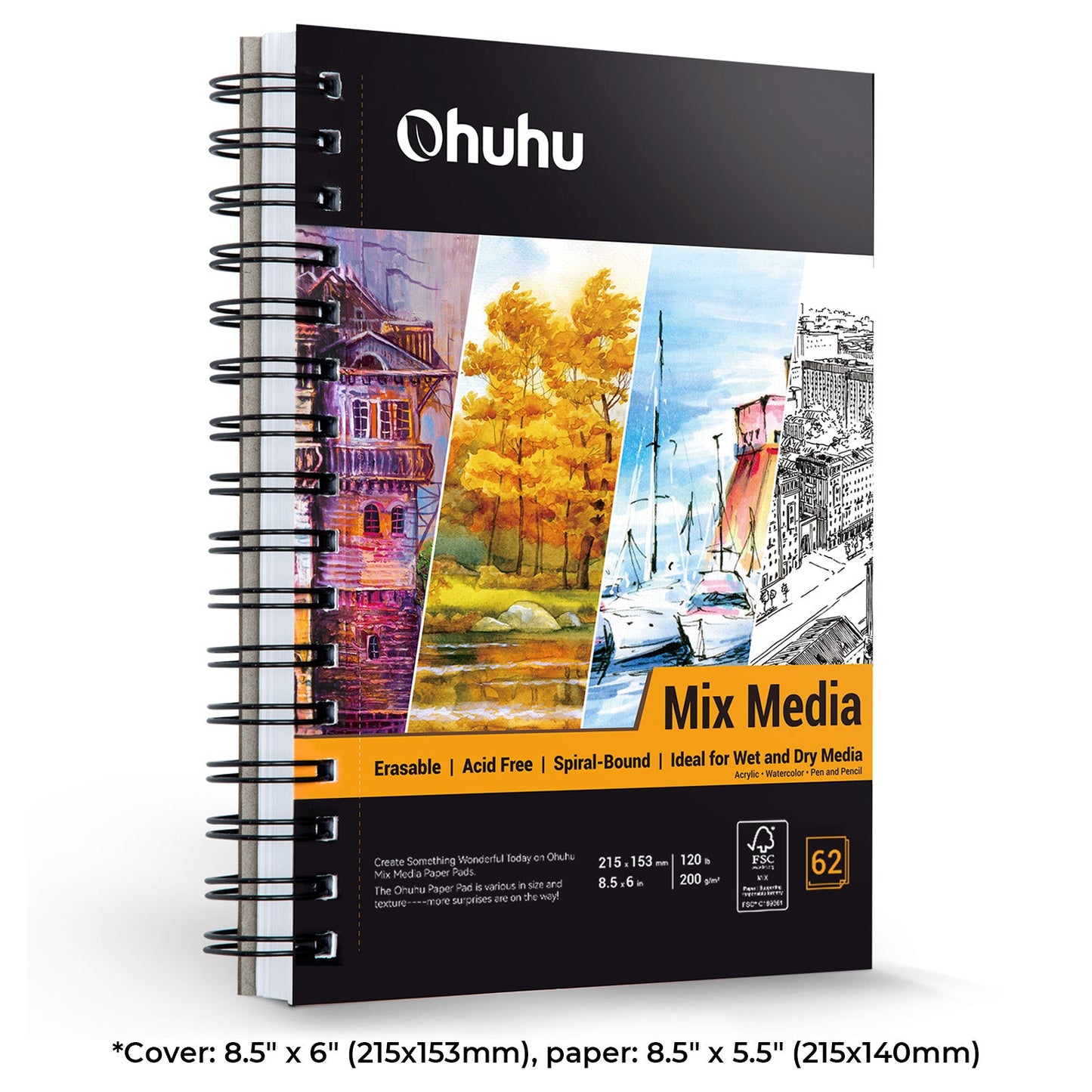 Spiral-Bound Mix Media Pad for Multiple Techniques