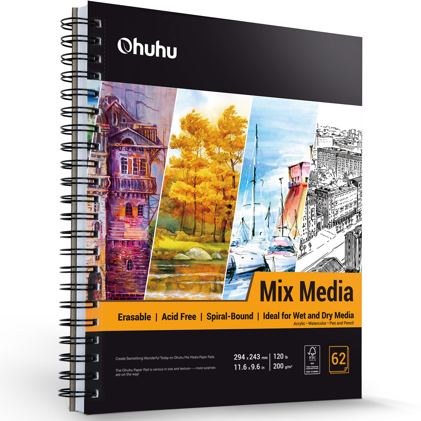 Spiral-Bound Mix Media Pad for Multiple Techniques