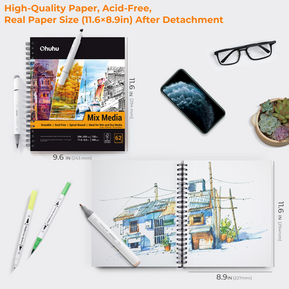 Spiral-Bound Mix Media Pad for Multiple Techniques