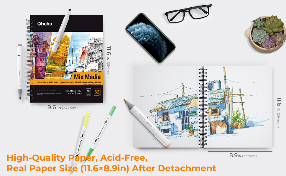 Spiral-Bound Mix Media Pad for Multiple Techniques