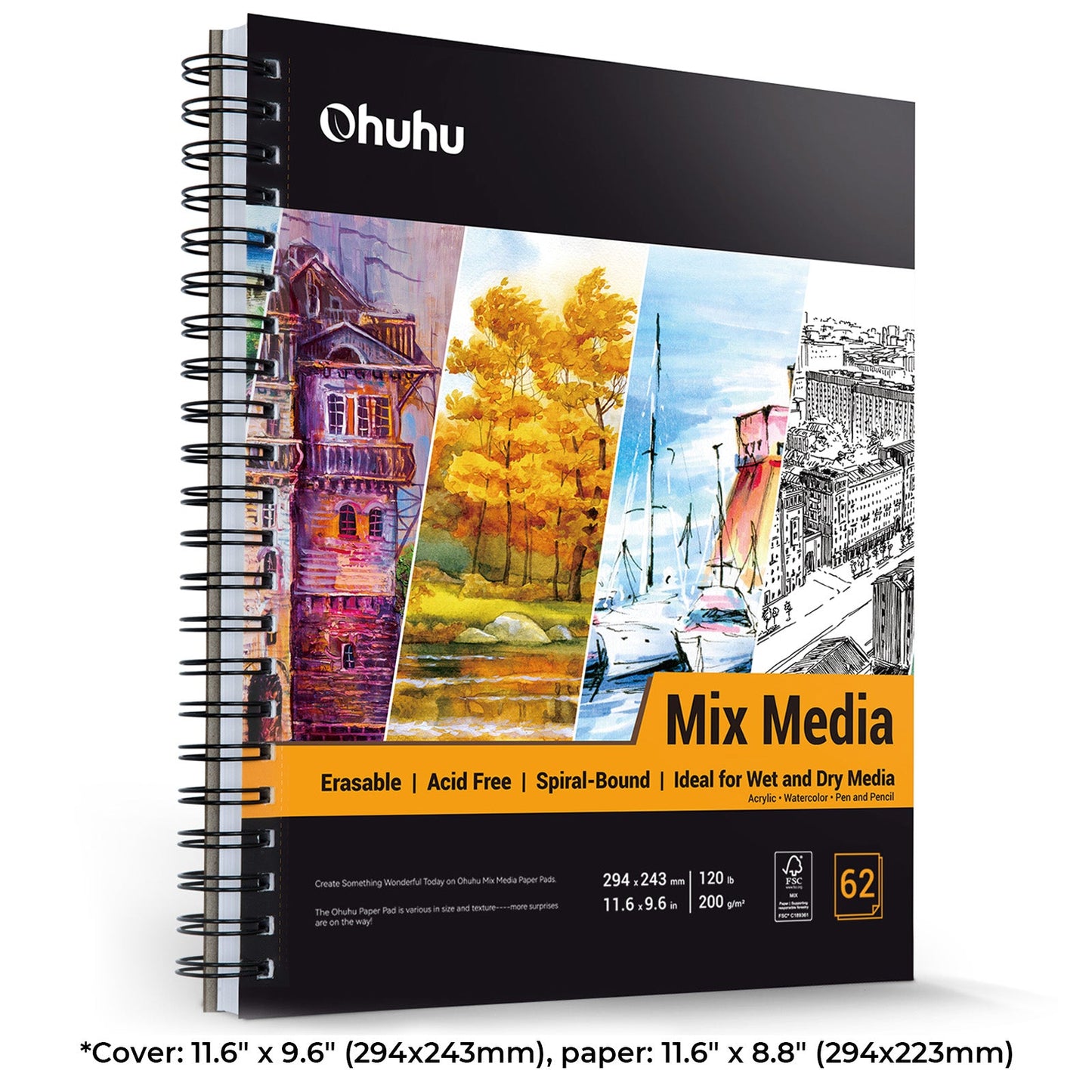 Spiral-Bound Mix Media Pad for Multiple Techniques