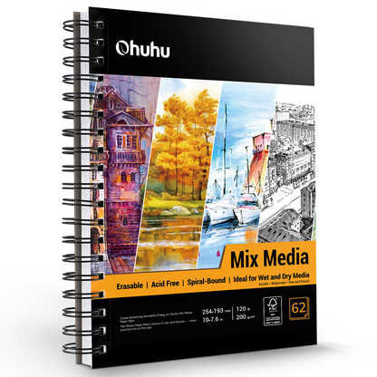 Spiral-Bound Mix Media Pad for Multiple Techniques