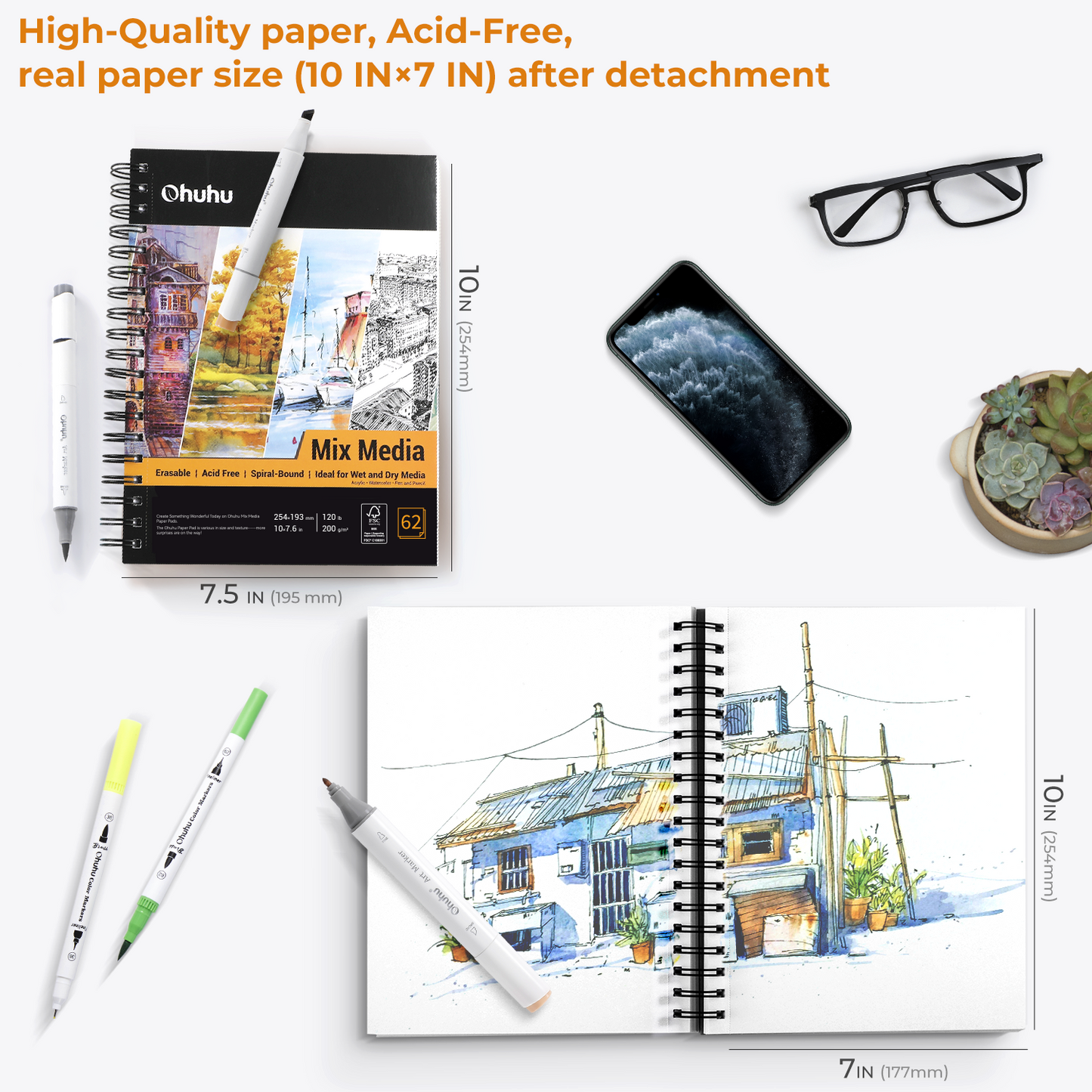 Spiral-Bound Mix Media Pad for Multiple Techniques