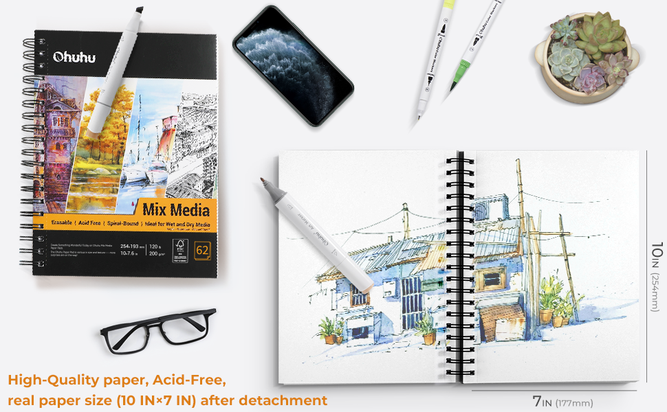 Spiral-Bound Mix Media Pad for Multiple Techniques