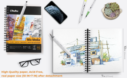 Spiral-Bound Mix Media Pad for Multiple Techniques