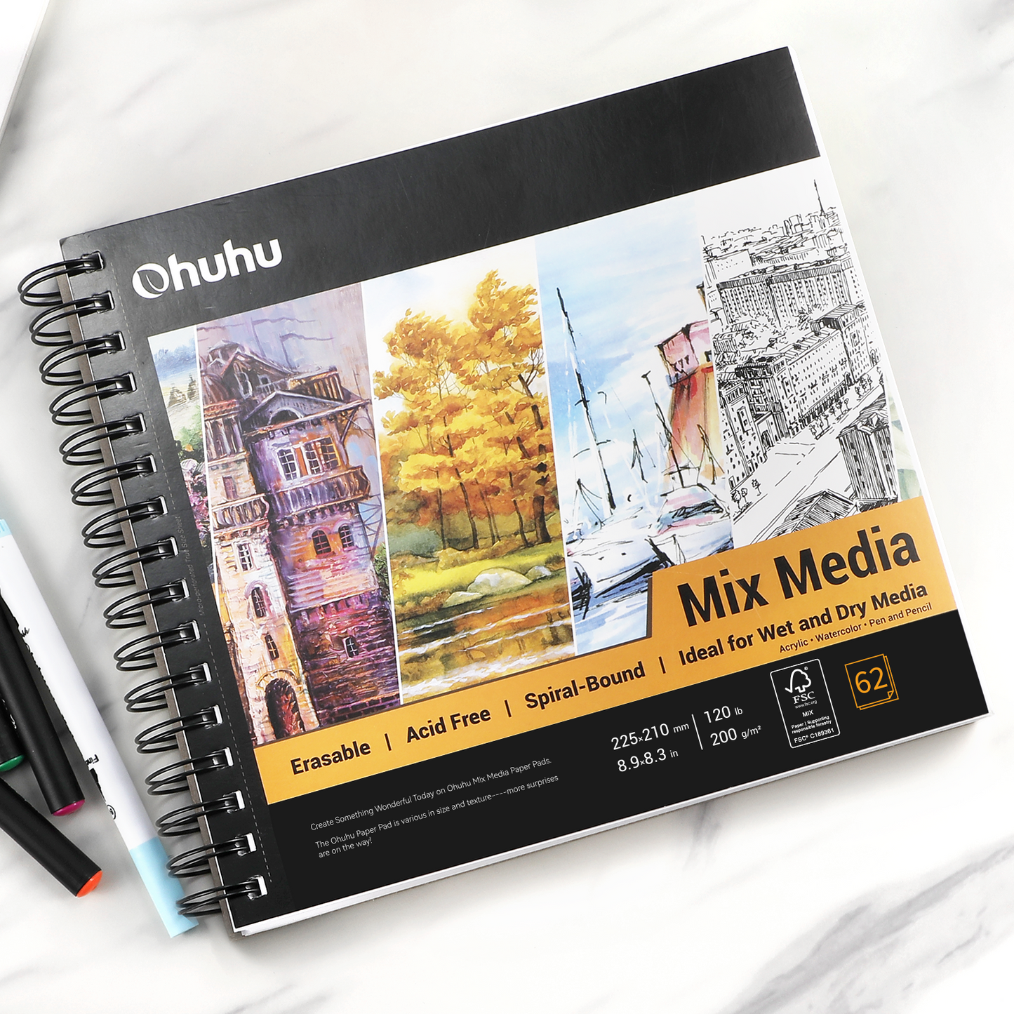 Spiral-Bound Mix Media Pad for Multiple Techniques